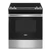 Front. Whirlpool - 4.8 Cu. Ft. Slide-In Electric Range - Stainless Steel.