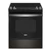 Front. Whirlpool - 4.8 Cu. Ft. Slide-In Electric Range - Black Stainless Steel.
