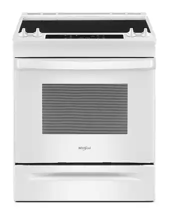 Front. Whirlpool - 4.8 Cu. Ft. Slide-In Electric Range - White.