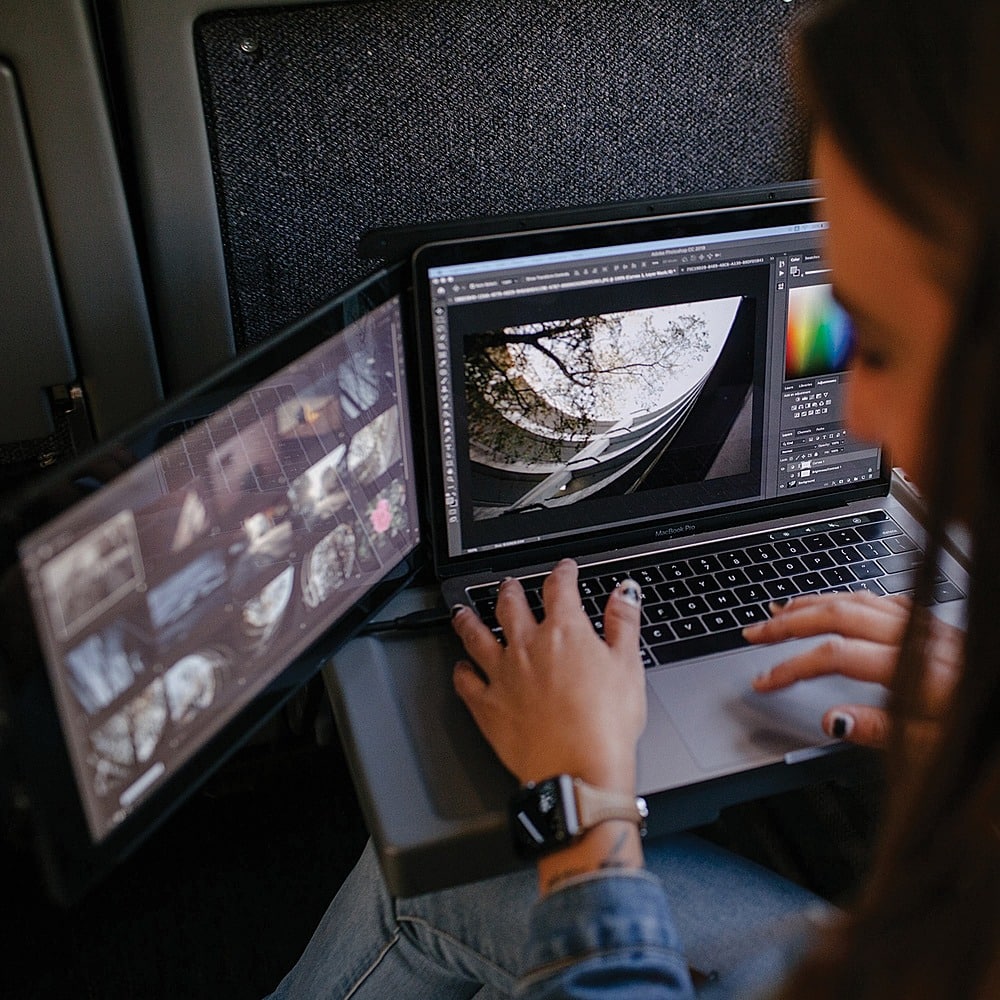 Left. Mobile Pixels - Trio Portable LCD Monitor for Laptops, 12.5'' Full HD IPS (Single Pack Monitor) - Black.