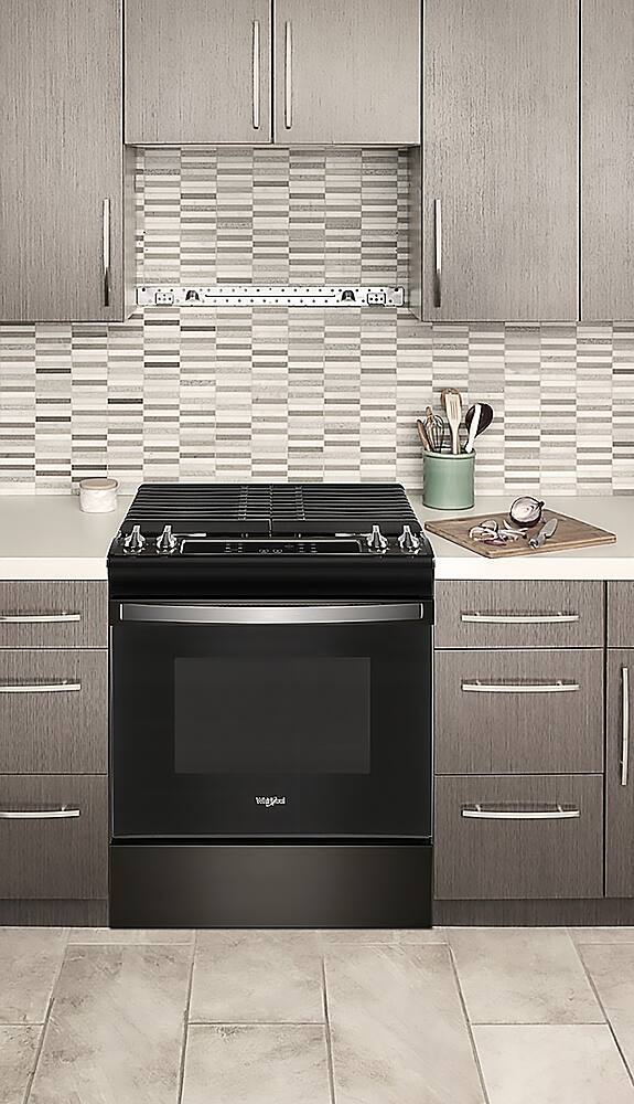 Alt View 21. Whirlpool - 5.0 Cu. Ft. Gas Range with Frozen Bake Technology - Black stainless steel.