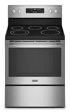 Front. Maytag - 5.3 Cu. Ft. Electric Range - Stainless Steel.