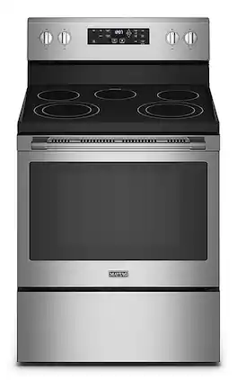 Maytag - 5.3 Cu. Ft. Electric Range with Air Fry - Stainless Steel