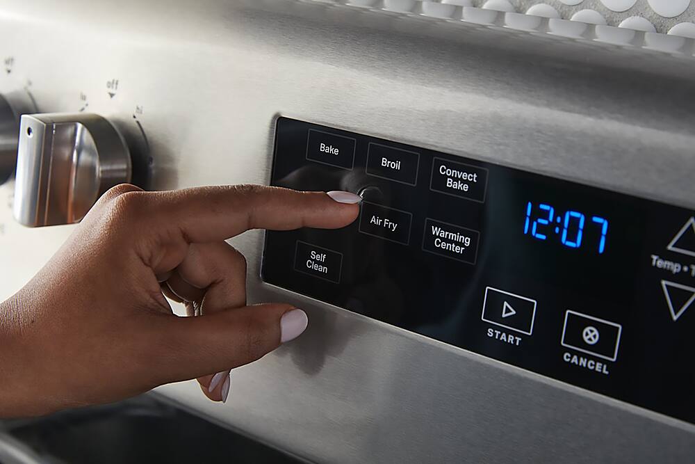 Alt View 18. Maytag - 5.3 Cu. Ft. Electric Range with Air Fry - Stainless Steel.