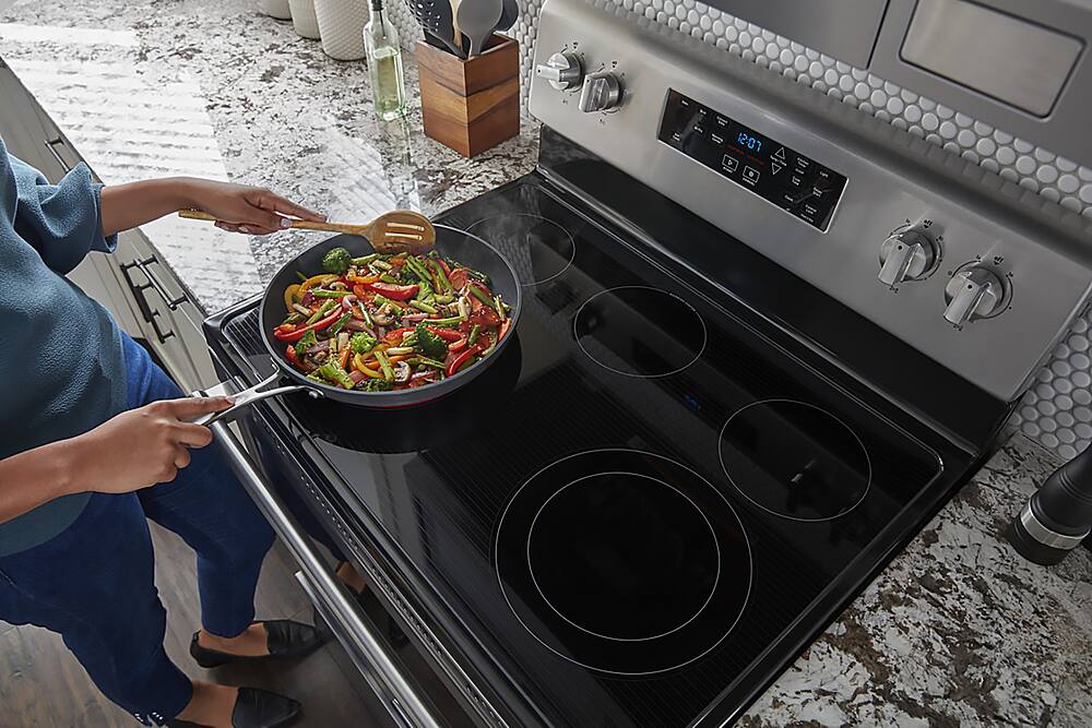 Alt View 20. Maytag - 5.3 Cu. Ft. Electric Range with Air Fry - Stainless Steel.