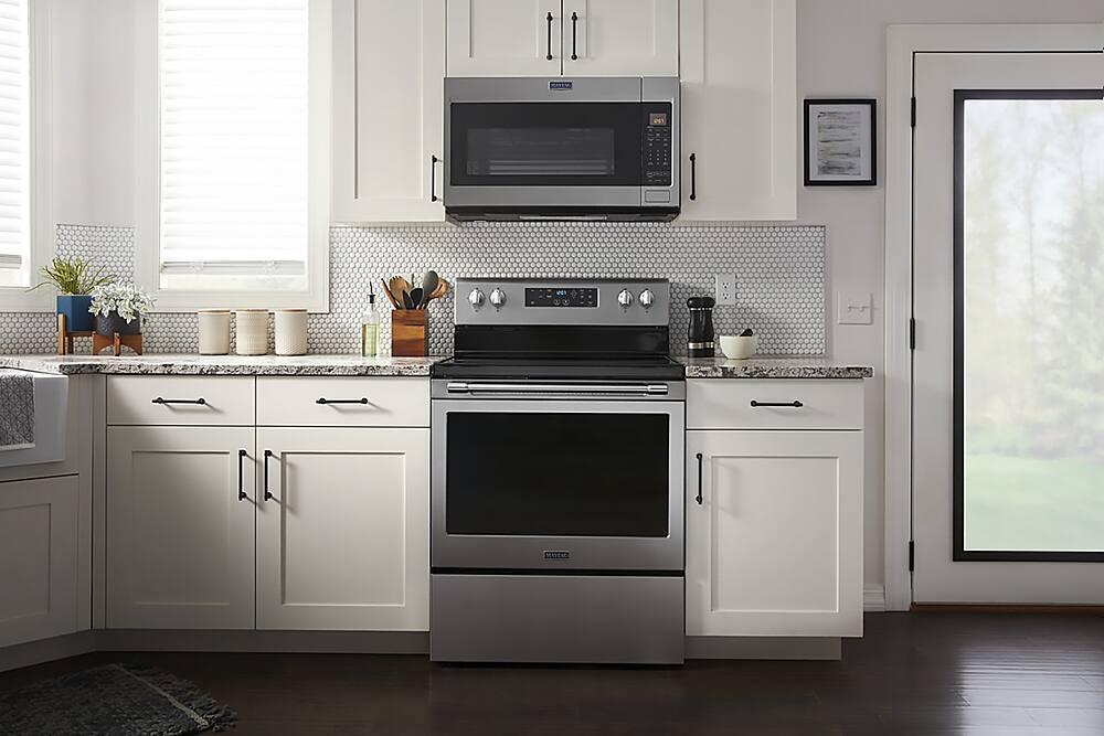 Alt View 23. Maytag - 5.3 Cu. Ft. Electric Range with Air Fry - Stainless Steel.