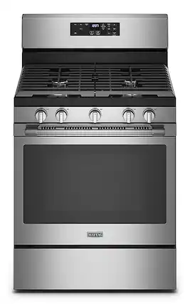 Front. Maytag - 5.0 Cu. Ft. Gas Range with Air Fry for Frozen Food and Air Fry Basket - Stainless Steel.