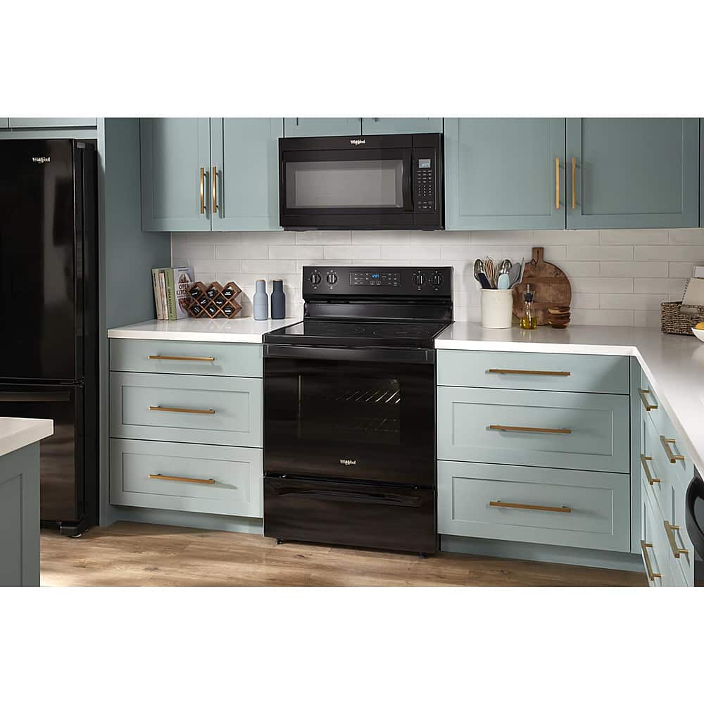 Alt View 19. Whirlpool - 5.3 Cu. Ft. Freestanding Electric Convection Range with Air Fry - Black.