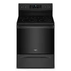 Whirlpool - 5.3 Cu. Ft. Freestanding Electric Convection Range with Air Fry - Black - Front_Zoom