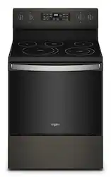 Whirlpool - 5.3 Cu. Ft. Freestanding Electric Convection Range with Air Fry - Black Stainless Steel - Front_Zoom
