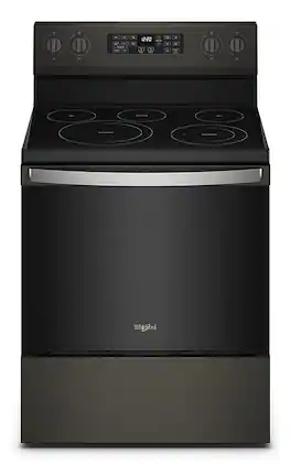 Whirlpool - 5.3 Cu. Ft. Freestanding Electric Convection Range with Air Fry - Black Stainless Steel