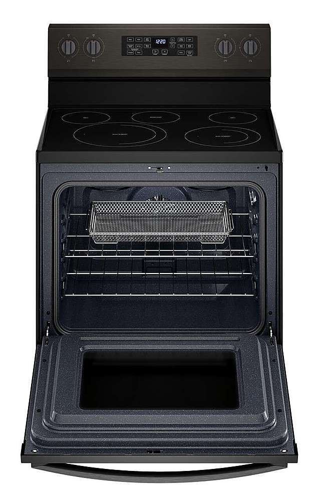 Alt View 13. Whirlpool - 5.3 Cu. Ft. Freestanding Electric Convection Range with Air Fry - Black Stainless.