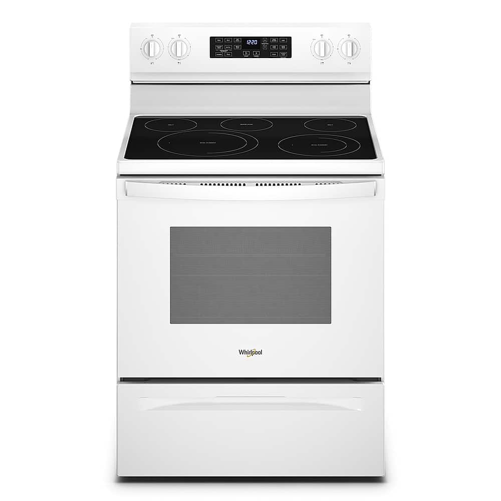 Whirlpool - 5.3 Cu. Ft. Freestanding Electric Convection Range with Air Fry - White - Front_Zoom