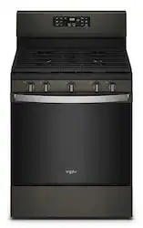 Whirlpool - 5.0 Cu. Ft. Gas Burner Range with Air Fry for Frozen Foods - Black Stainless Steel - Front_Zoom