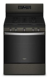 Whirlpool - 5.0 Cu. Ft. Gas Burner Range with Air Fry for Frozen Foods - Black - Front_Zoom