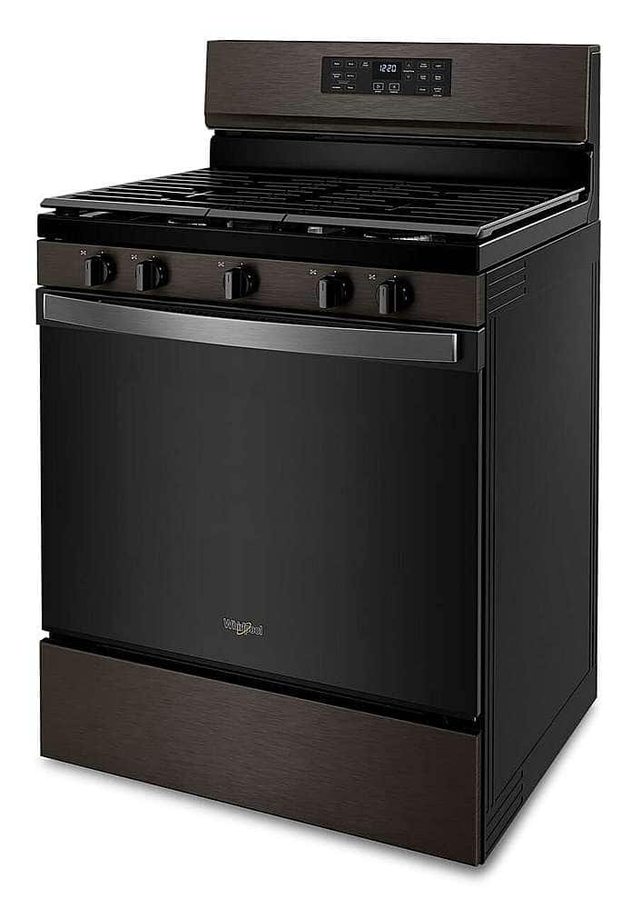 Alt View 2. Whirlpool - 5.0 Cu. Ft. Gas Burner Range with Air Fry for Frozen Foods - Black stainless steel.