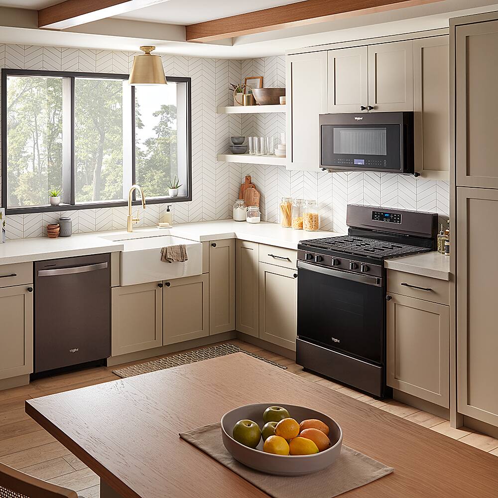 Alt View 23. Whirlpool - 5.0 Cu. Ft. Gas Burner Range with Air Fry for Frozen Foods - Black stainless steel.