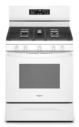 Front. Whirlpool - 5.0 Cu. Ft. Gas Burner Range with Air Fry for Frozen Foods - White.