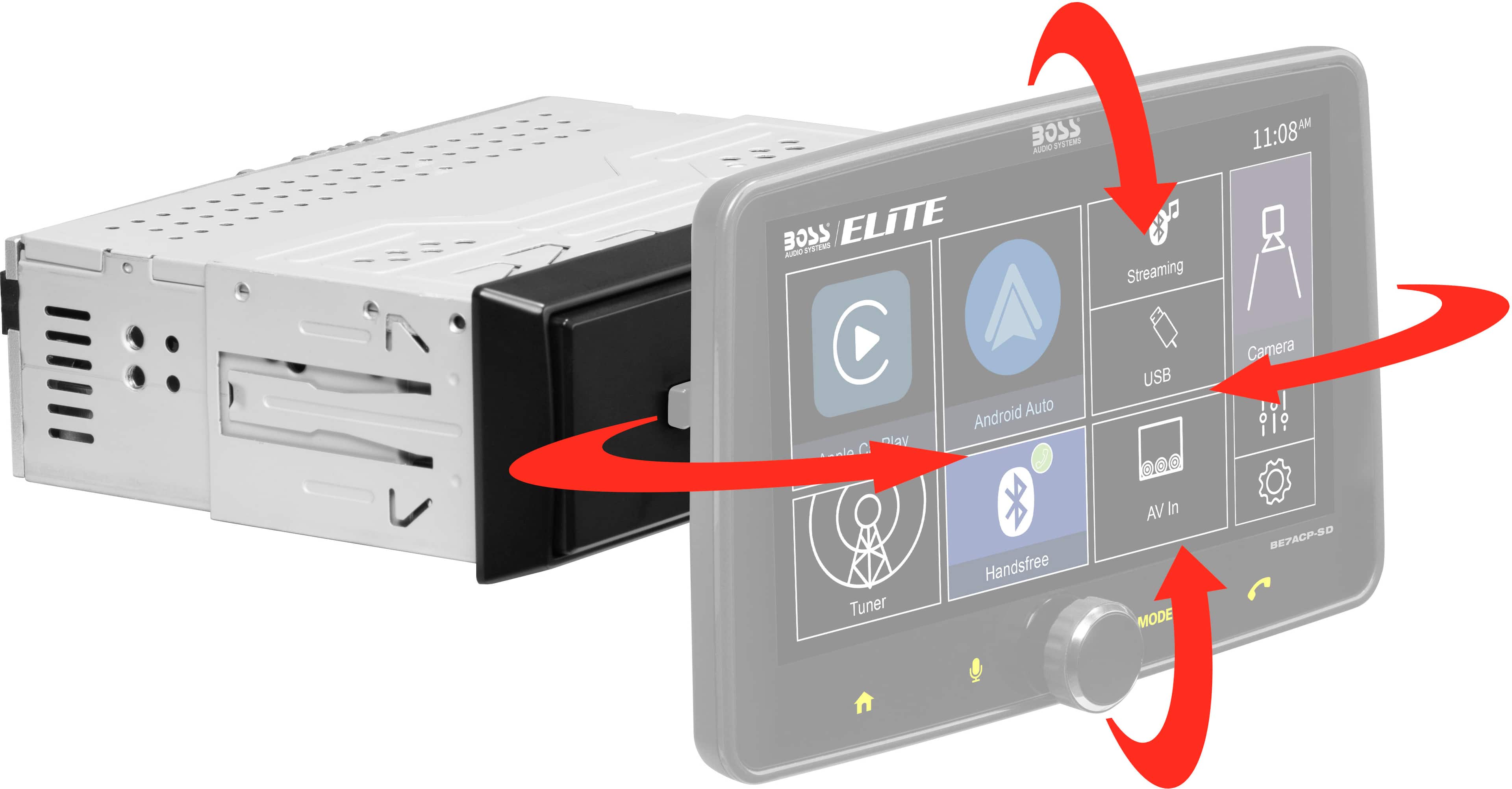 Back. BOSS Audio - Bluetooth Digital Media Receiver with Voice Assistant Built-In - Black.