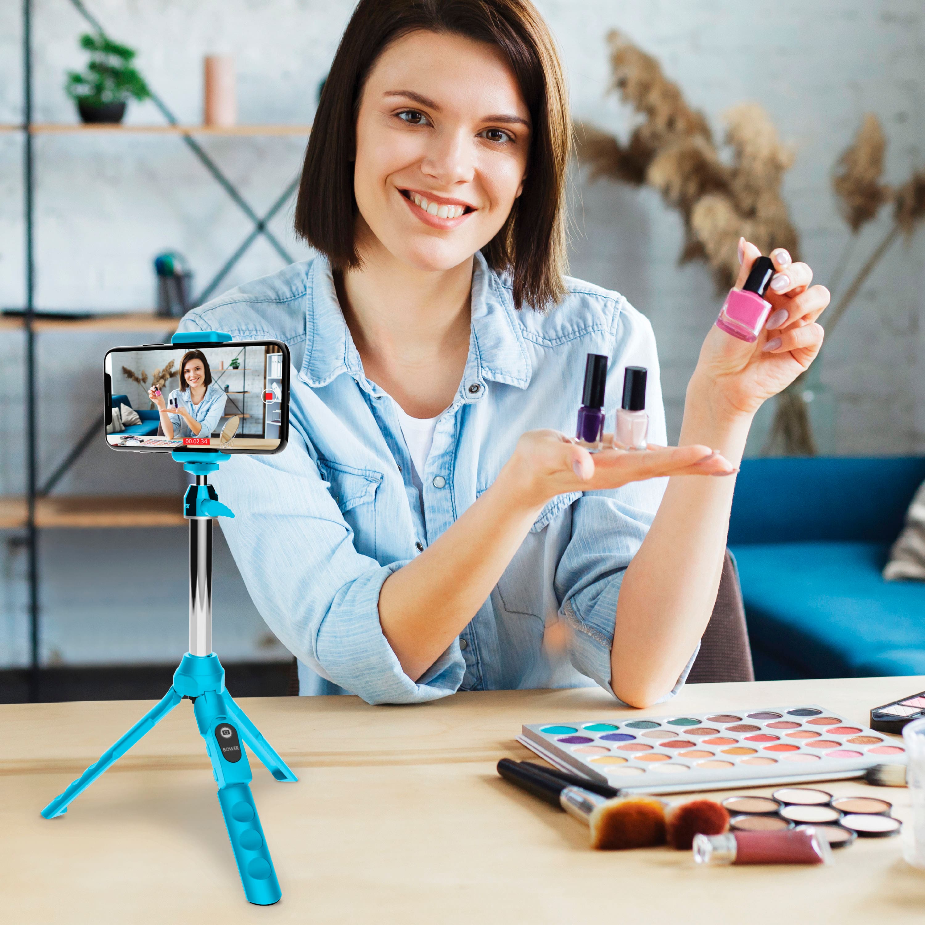 Alt View 16. Bower - 6-in-1 Professional 36" Tripod - Blue.