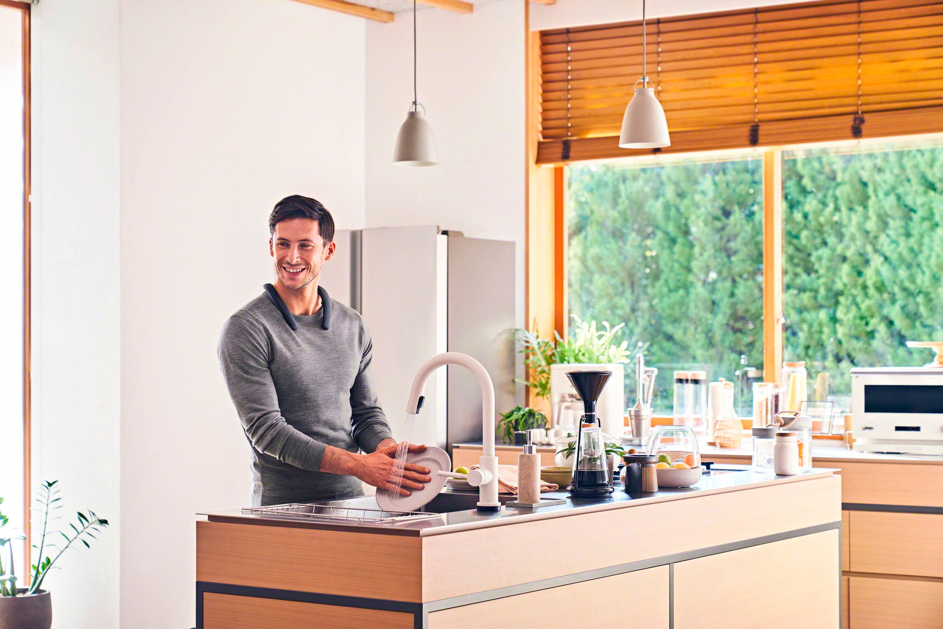 Alt View 20. Sony - Bluetooth Wireless Neckband Speaker - Charcoal Gray.