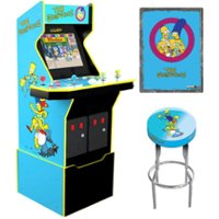 Arcade1Up The Simpsons 30th Edition 4-Foot Arcade Game Machine with Matching Riser, Stool & Tin Wall Sign