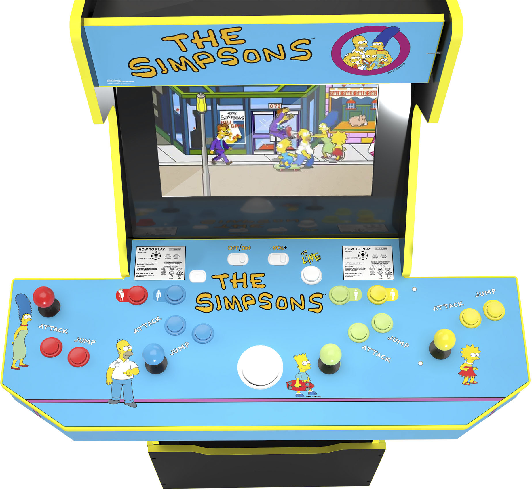 The Simpsons Arcade1up Arcade 1up 5 Piece Front Decal Sticker Set