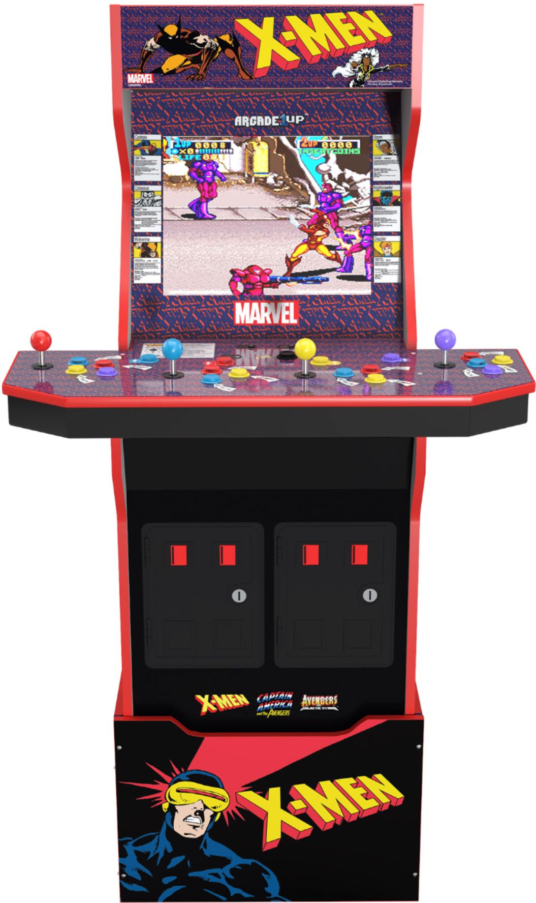 Arcade 1UP arcade 1up arcade1up x-men 4 player arcade machine (with riser &  stool) - electronic games