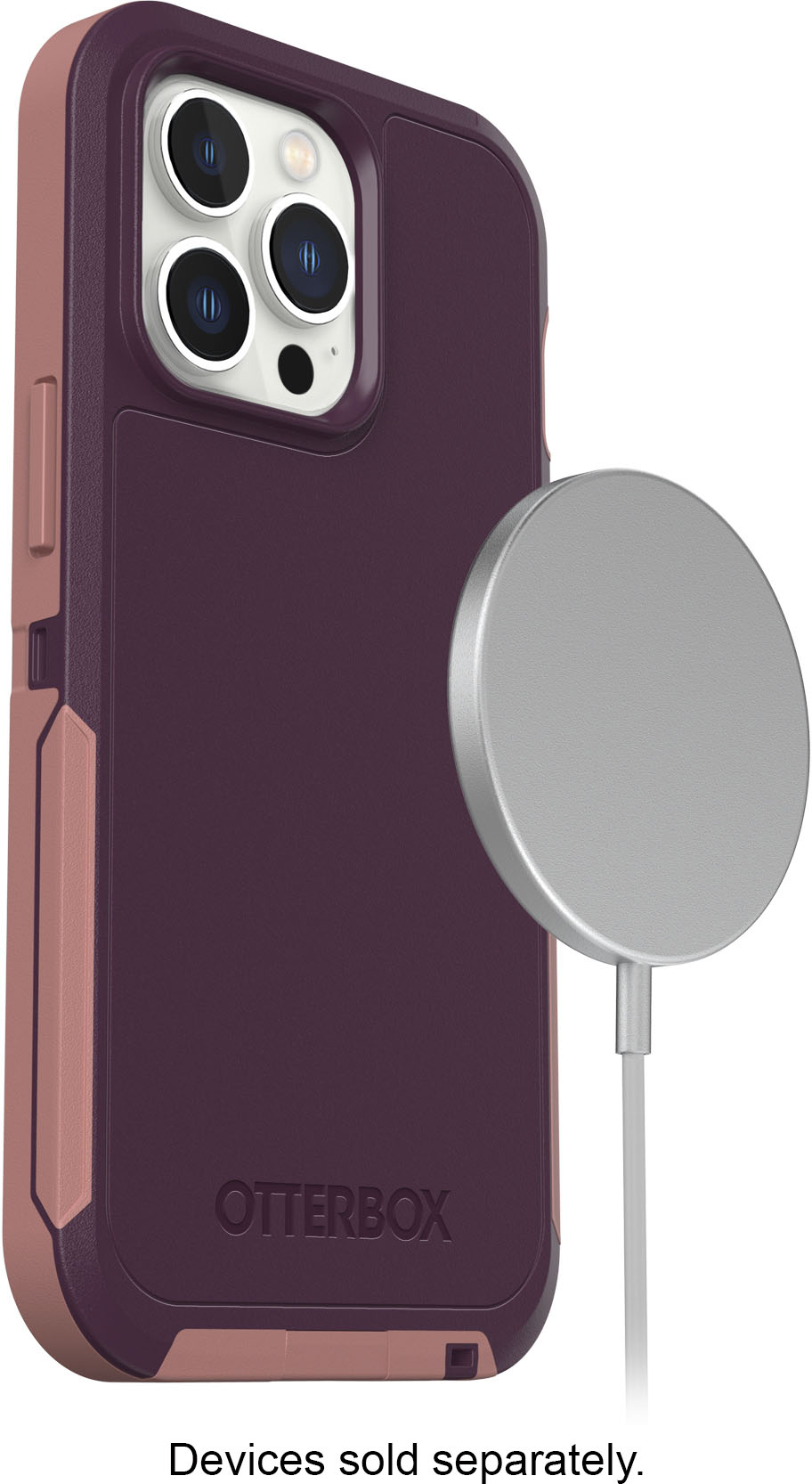 Left View: OtterBox - Defender Series Pro XT for Apple® iPhone® 13 Pro - Purple Perceptions
