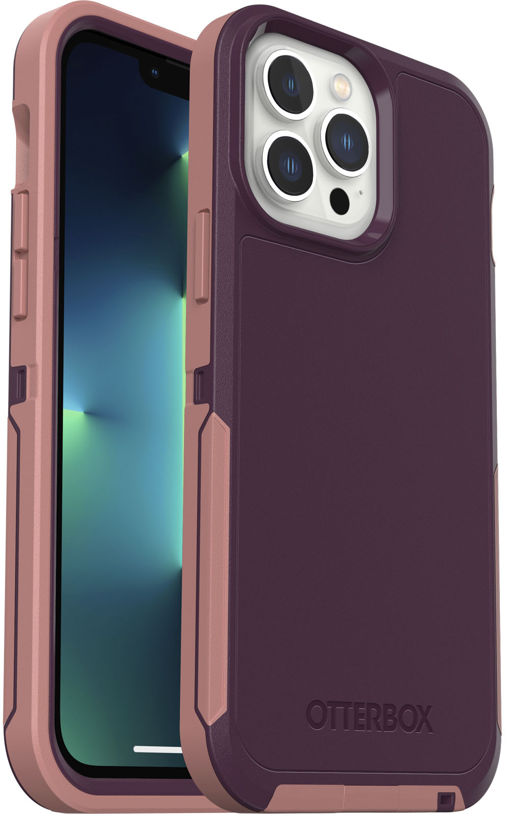 Angle View: OtterBox - Defender Series Pro XT for Apple® iPhone® 13 Pro Max and iPhone® 12 Pro Max - Purple Perception