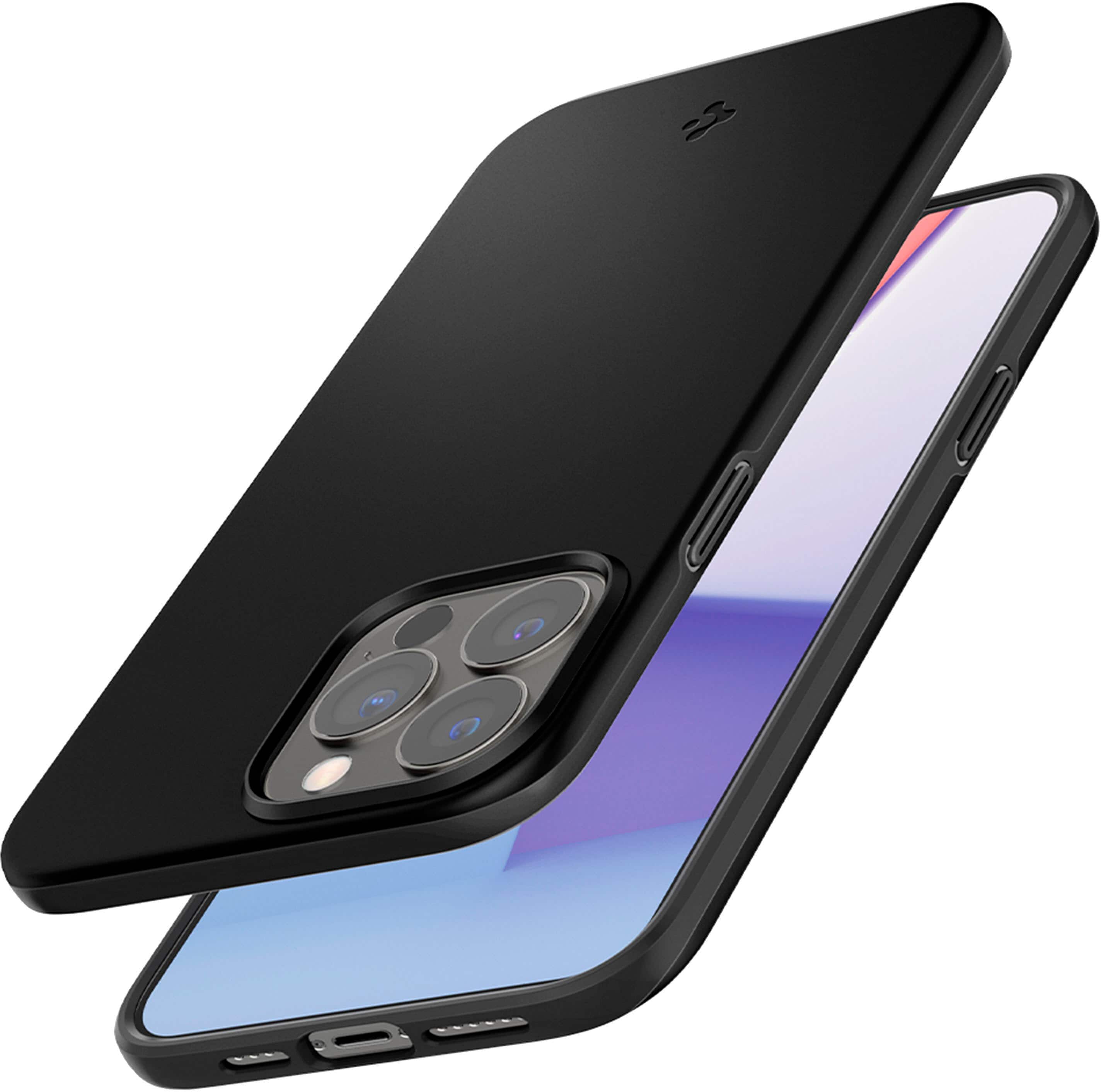 Alt View 13. Spigen - Thin Fit Case for Apple iPhone 13 Pro Max/12 Pro Max - Black.