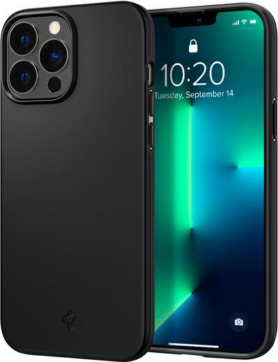 Spigen - Thin Fit Case for Apple iPhone 13 Pro Max/12 Pro Max - Black Spigen - Thin Fit Case for Apple iPhone 13 Pro Max/12 Pro Max - Black