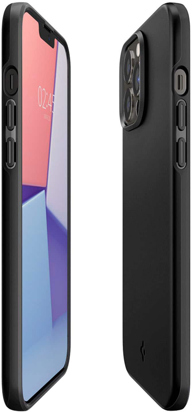 Alt View 11. Spigen - Thin Fit Case for Apple iPhone 13 Pro - Black.