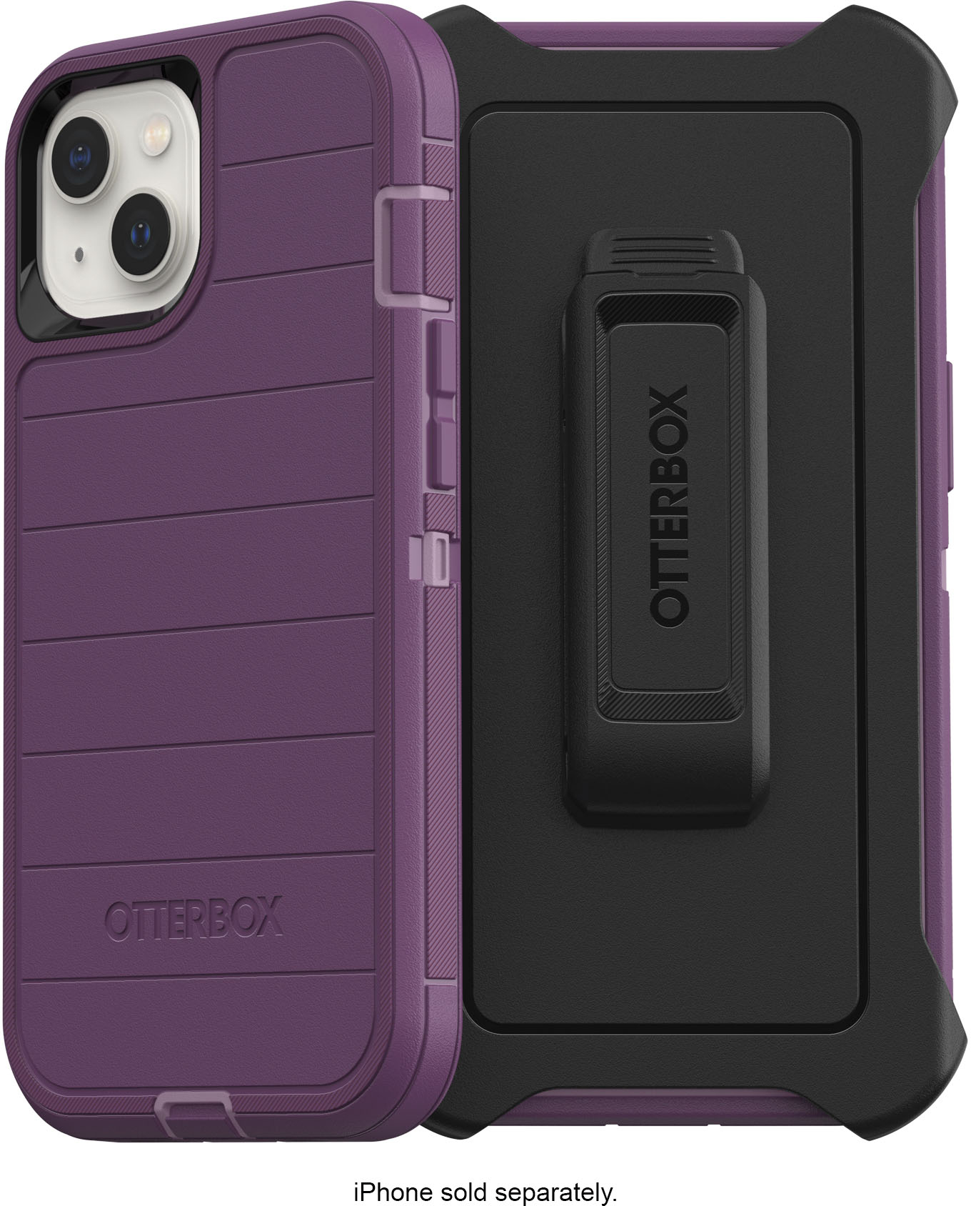 Angle View: OtterBox - Defender Series Pro Hard Shell for Apple iPhone 13 - Happy Purple