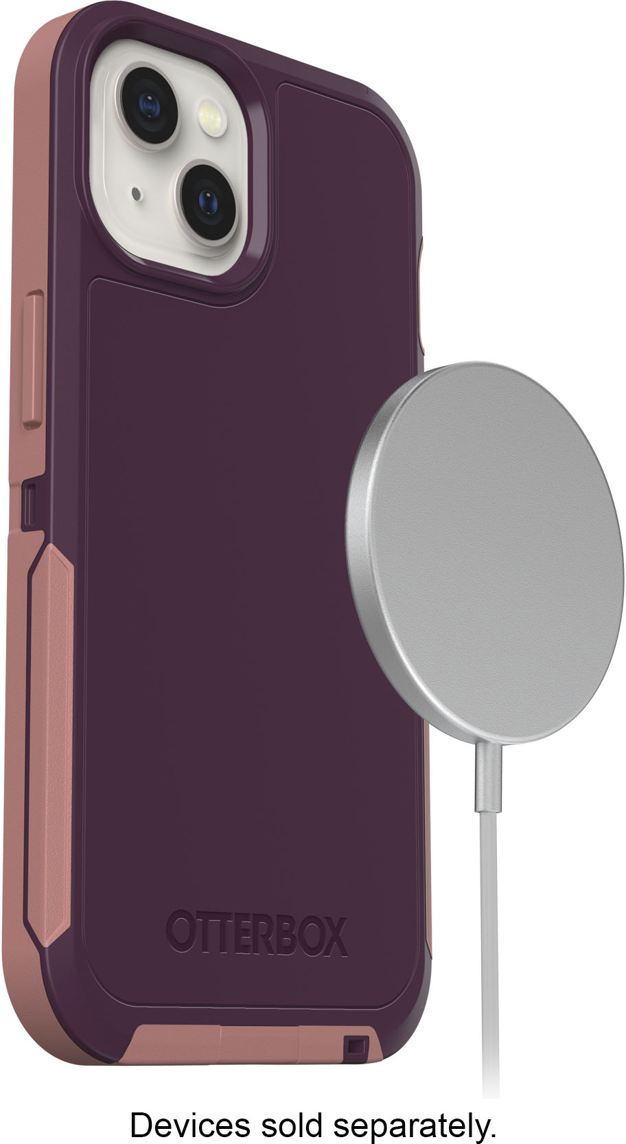 Left View: OtterBox - Defender Series Pro XT Hard Shell for Apple iPhone 13 - Purple Perception