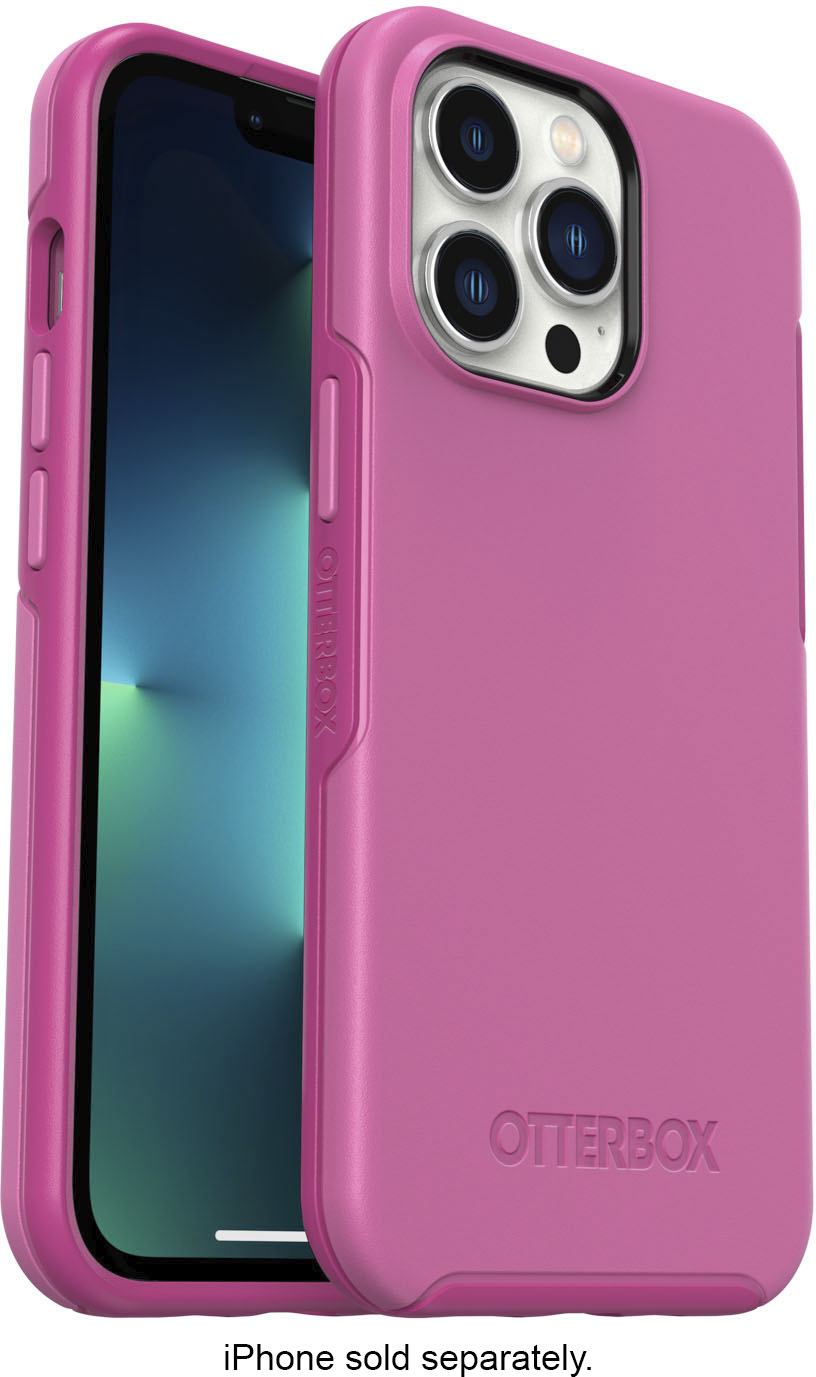 Angle View: OtterBox - Symmetry Series+ for MagSafe Hard Shell for Apple iPhone 13 Pro - Strawberry Pink