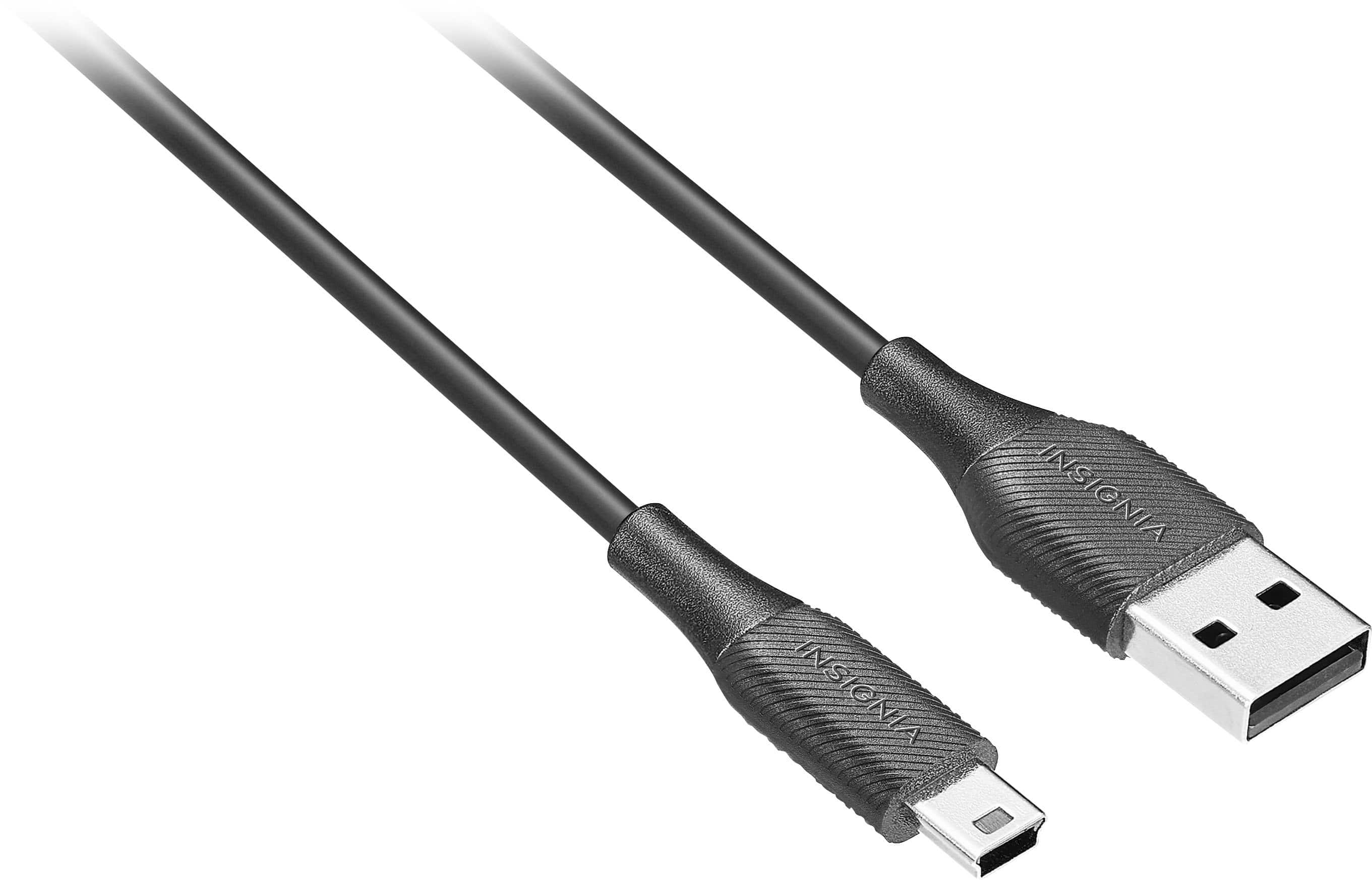 Angle. Insignia™ - 6' USB to Mini-B Charge-and-Sync Printer Cable - Black.