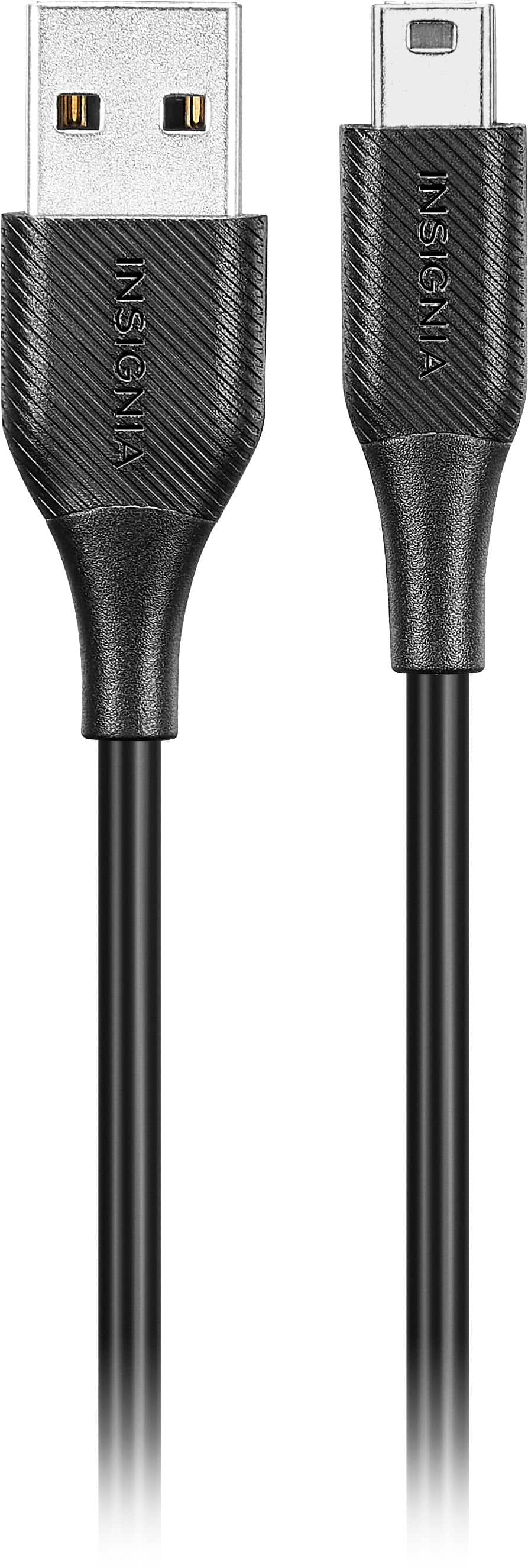 Left. Insignia™ - 6' USB to Mini-B Charge-and-Sync Printer Cable - Black.