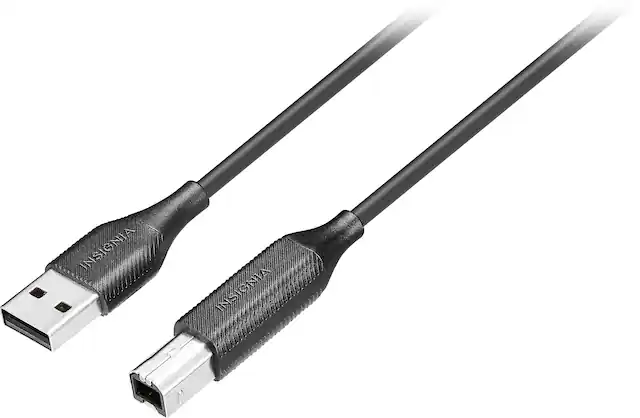 Front. Insignia™ - 10' USB to USB-B Printer Cable - Black.