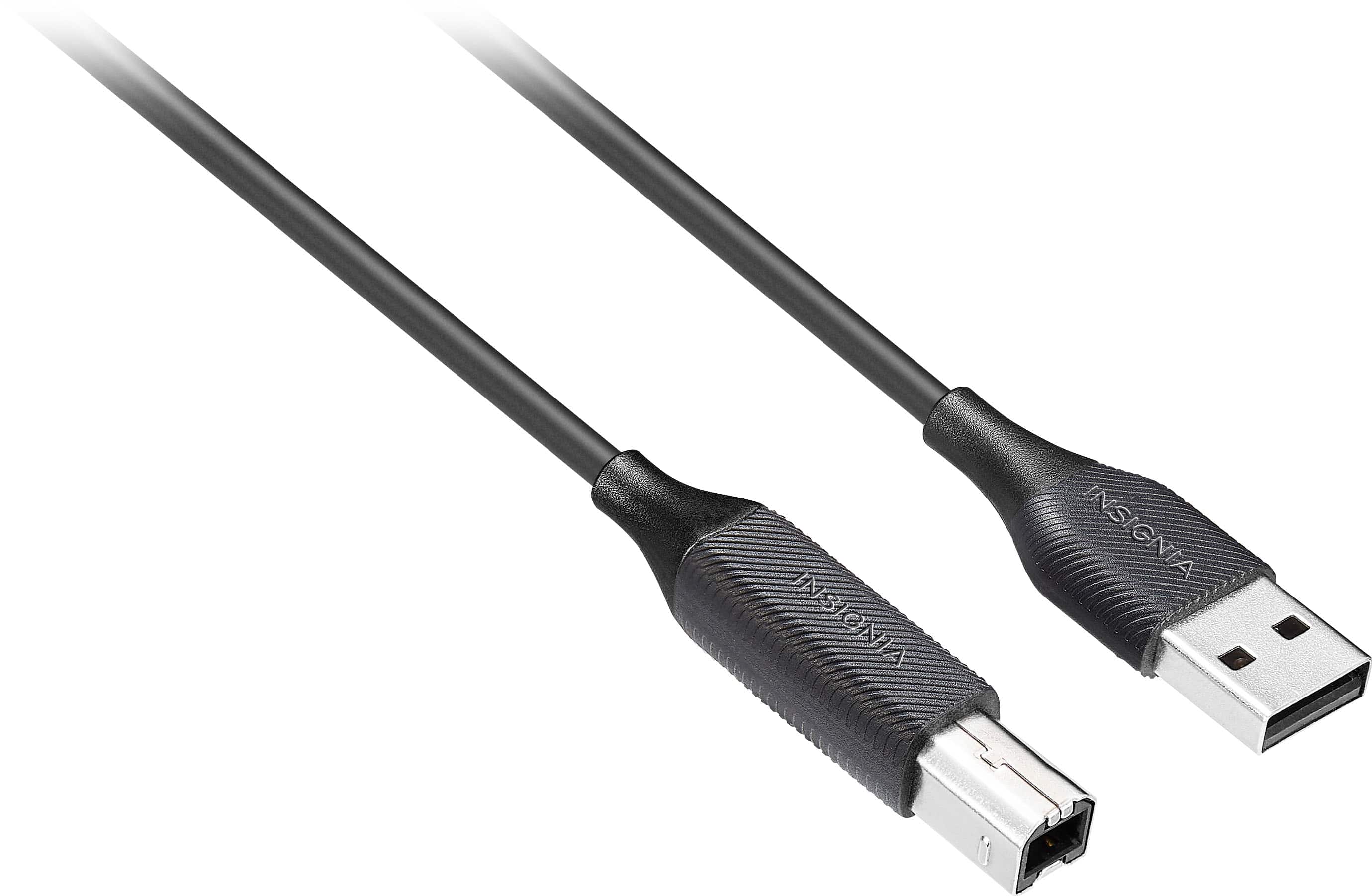 Angle. Insignia™ - 6' USB to USB-B Printer Cable - Black.