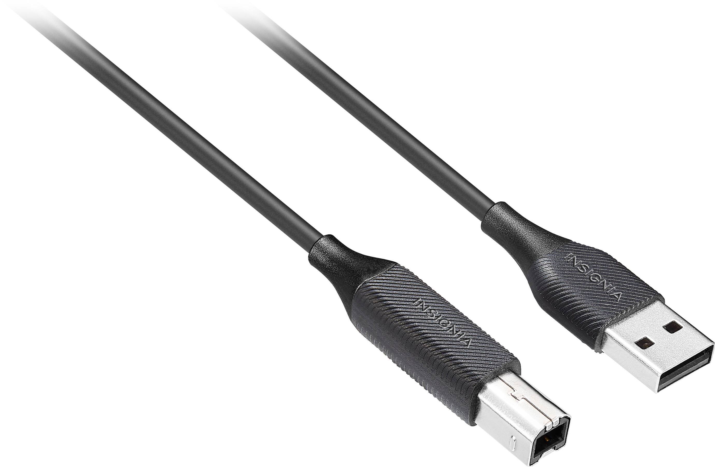 Angle. Insignia™ - 6' USB to USB-B Printer Cable - Black.