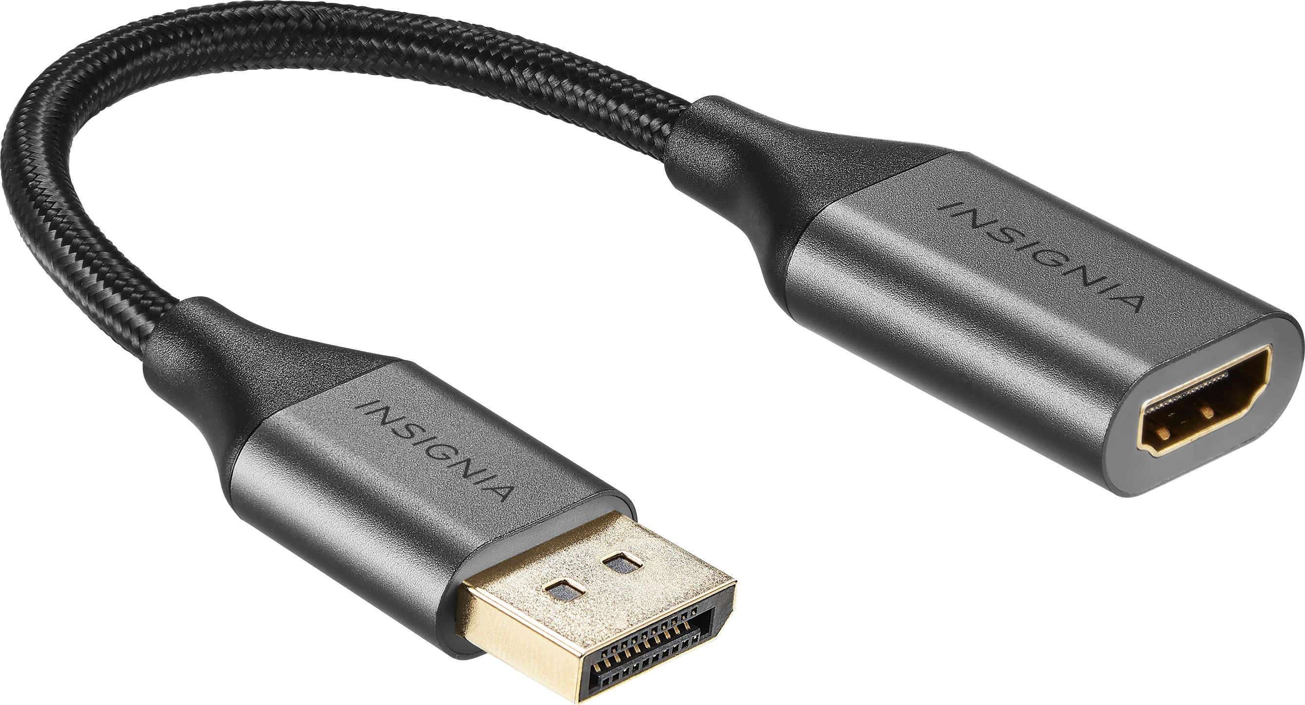 Angle View: Insignia™ - 10’ Mini DisplayPort to HDMI Cable - Black