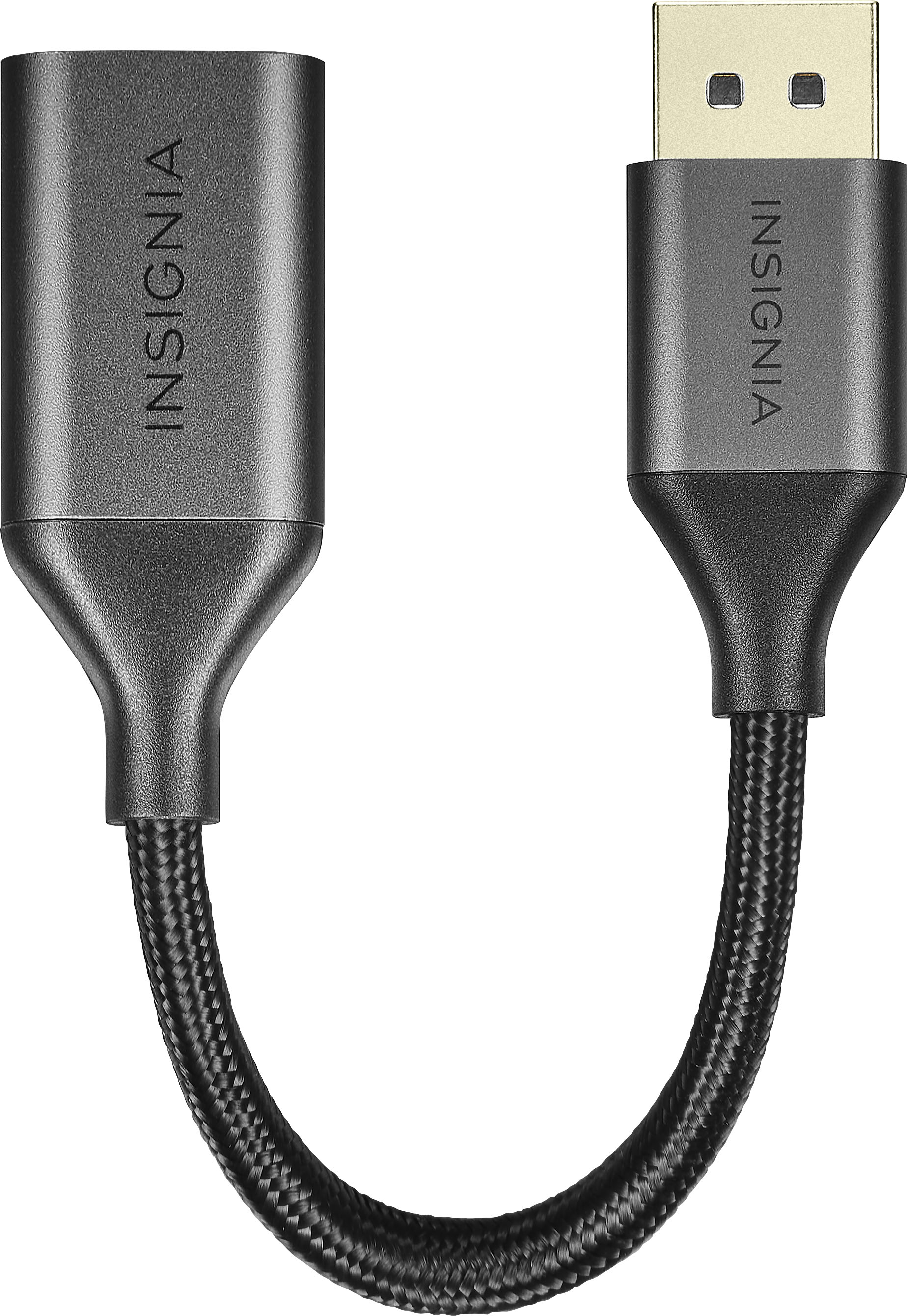 Left View: Insignia™ - 10’ Mini DisplayPort to HDMI Cable - Black