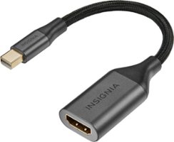 Insignia™ - Mini DisplayPort to HDMI Adapter - Black - Front_Zoom