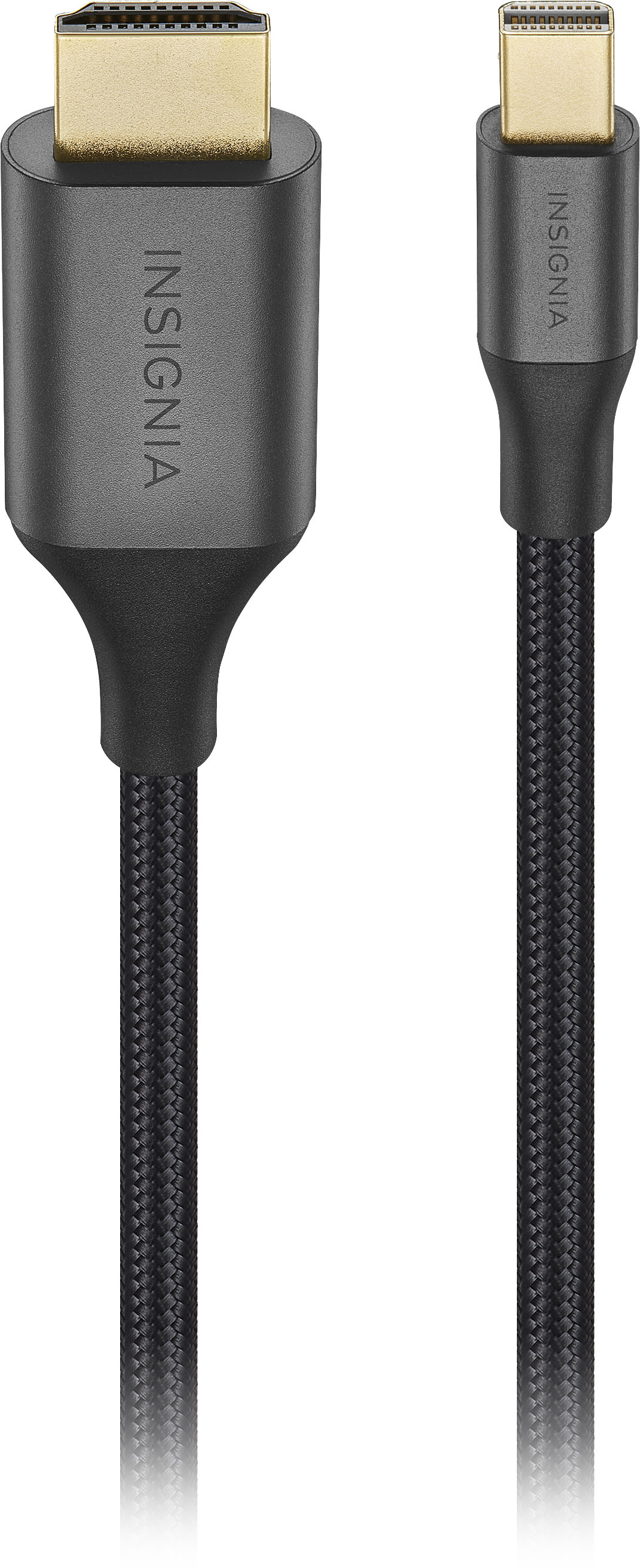 Left View: Insignia™ - 10' Mini DisplayPort to HDMI Cable - Black