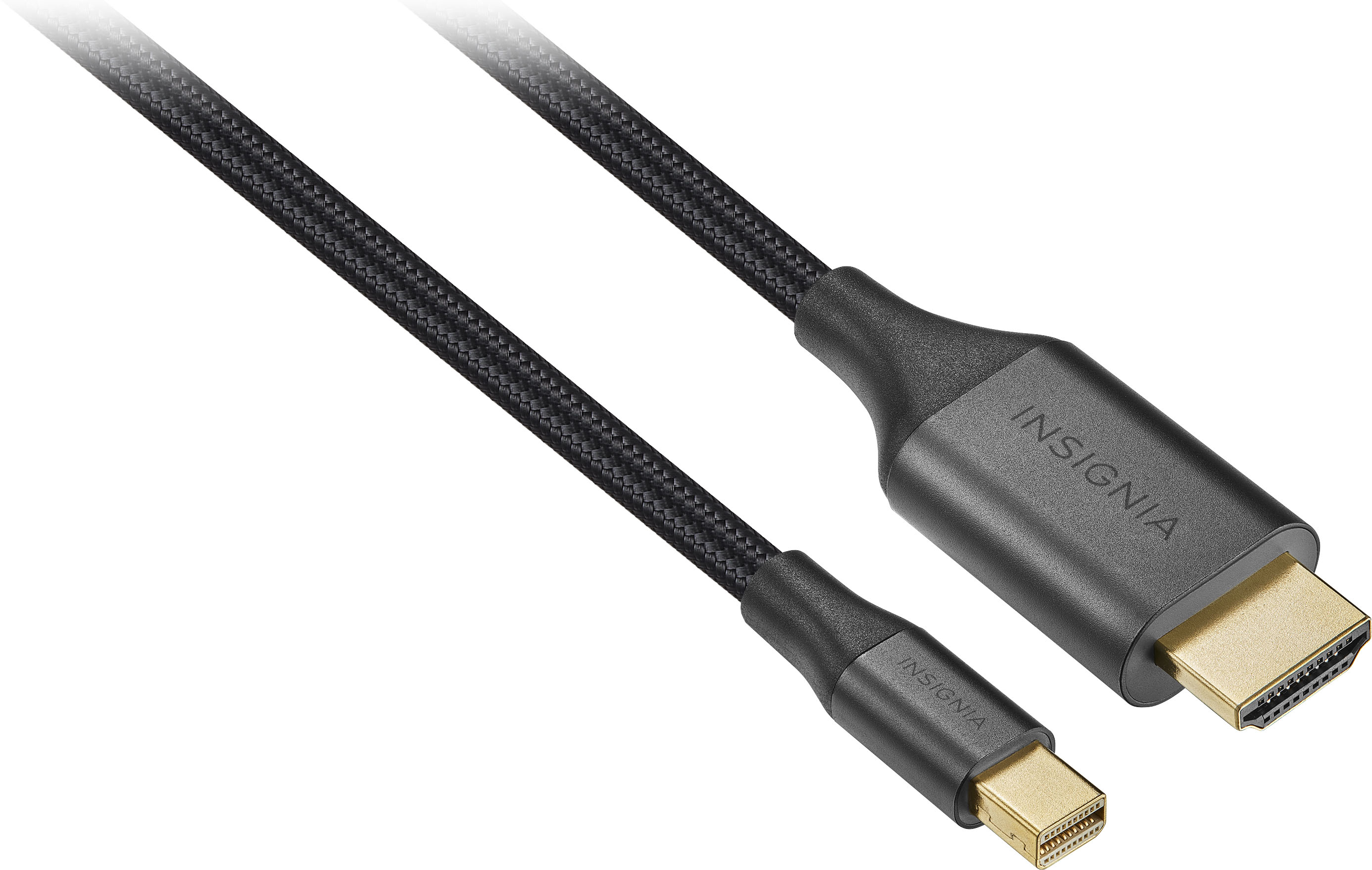 Angle View: Insignia™ - 6' Mini DisplayPort to HDMI Cable - Black