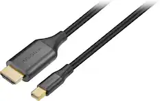 Front. Insignia™ - 6' Mini DisplayPort to HDMI Cable - Black.