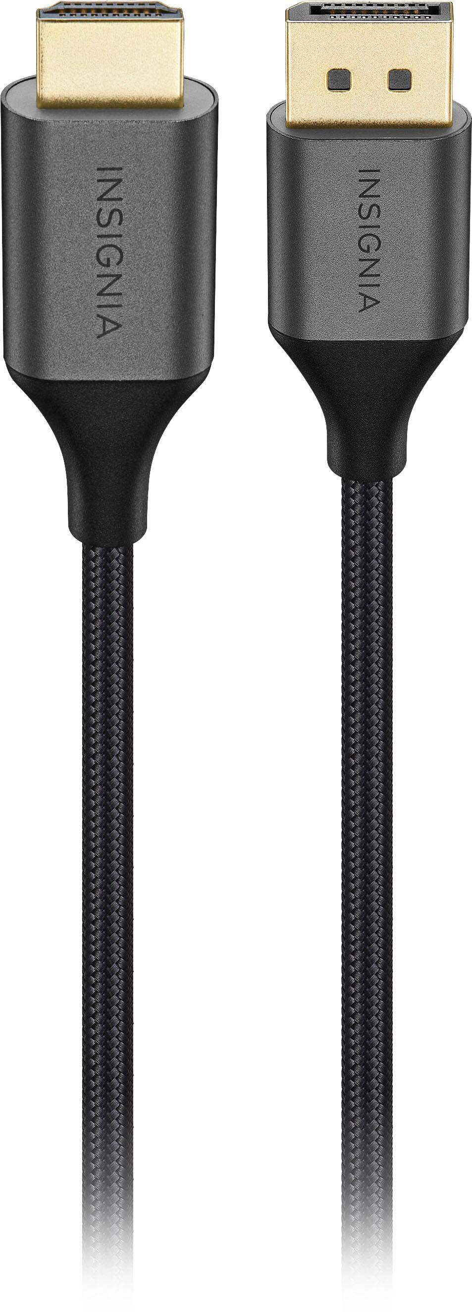 Left. Insignia™ - 6' DisplayPort to HDMI Cable - Black.