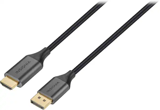 Front. Insignia™ - 6' DisplayPort to HDMI Cable - Black.
