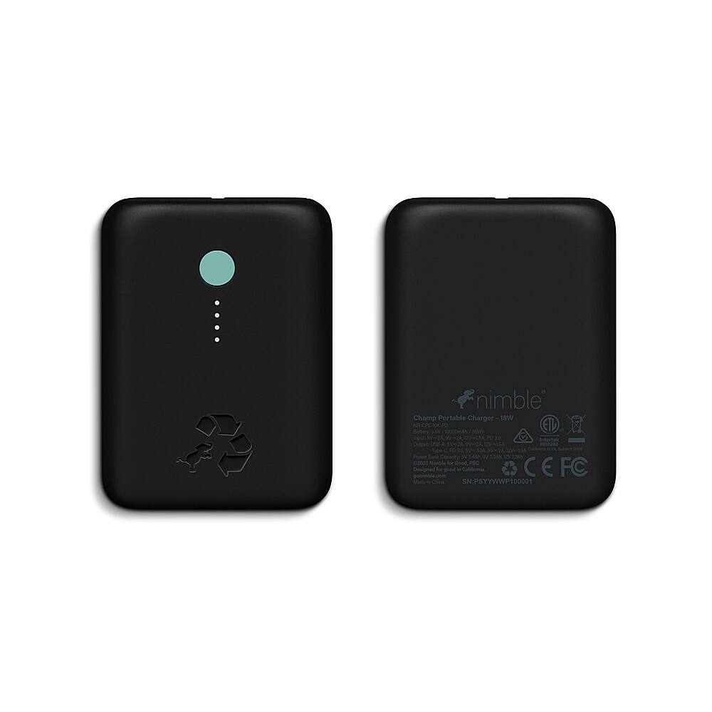 Alt View 14. Nimble - Eco-Friendly CHAMP Lite Portable Charger (5K mAh, 15W) - Black.